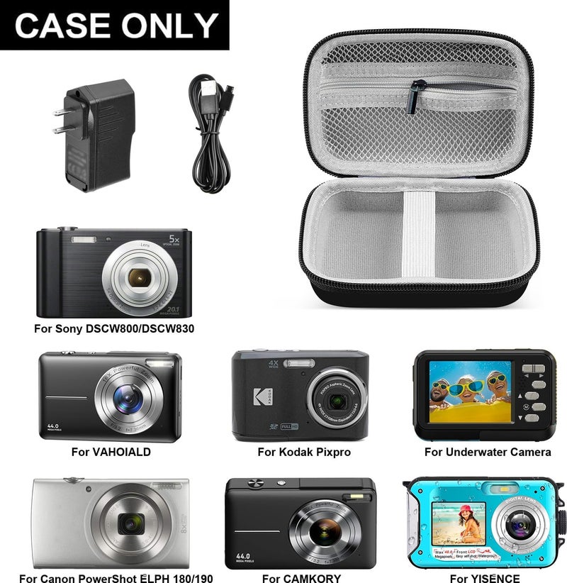 GWCASE حافظة كاميرا رقمية GWCASE متوافقة مع CAMKORY/لـ YISENCE/لـ VAHOIALD/لـ Kodak Pixpro/لـ Canon PowerShot ELPH 180 190/ لـ Sony DSCW800 DSCW830 كاميرا للأطفال (صندوق فقط) - Image 2